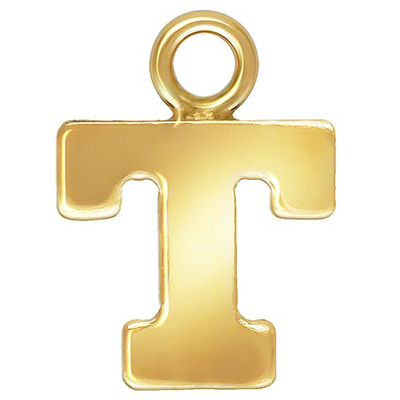 14k Gold filled letter "T" 0.5mm thick 5.8mm x 5.6mm