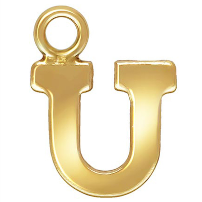 14k Gold filled letter "U" 0.5mm thick 6.1mm x 5.7mm