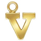 14k Gold filled letter "V" 0.5mm thick 6.2mm x 5.6mm-findings-Beadthemup