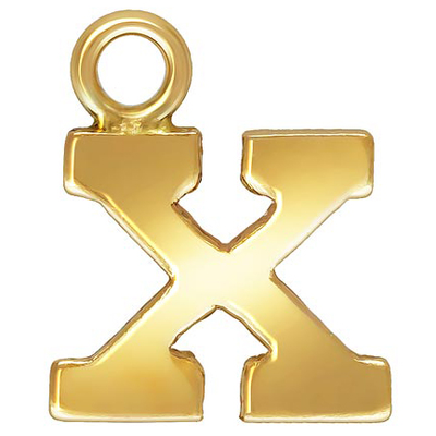 14k Gold filled letter "X" 0.5mm thick 6.5mm x 5.7mm