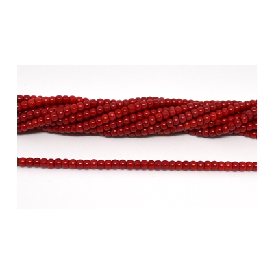 Red Coral Rondel 5x3.7mm Strand 108 beads