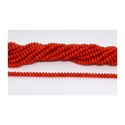 Orange Coral Saucer 6x4mm Strand 102 beads