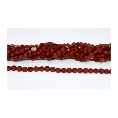 Red coral Coin 8mm Strand 53 beads