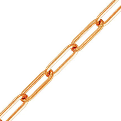14k ROSE gold filled paperclip chain 2.5x6.5mm per meter