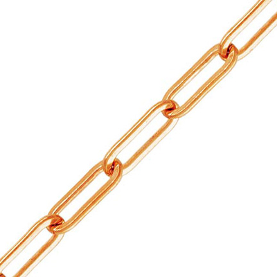 14k ROSE gold filled paperclip chain 2.5x6.5mm per 50cm