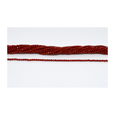 Red Coral Faceted Round 2mm 168 Beads