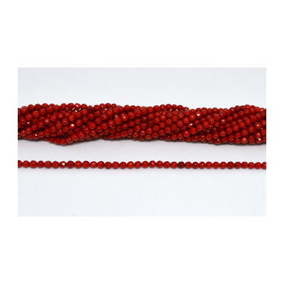 Red Coral Faceted Round 4mm 100 Beads