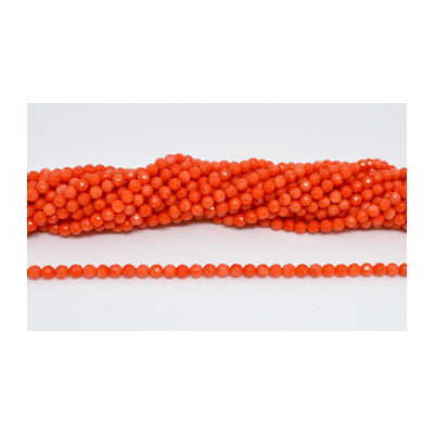 Orange Coral Faceted Round 4.5mm 88 Beads