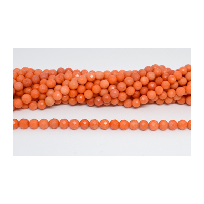 Orange Coral Faceted Round 8mm 48 Beads