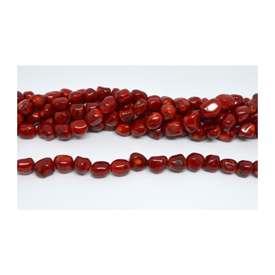 Red Coral Nugget app 16x14mm strand 28 beads