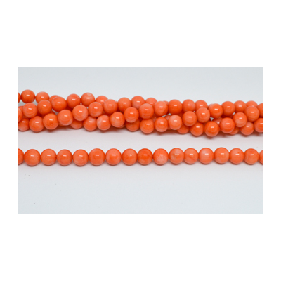 Orange Coral round 10mm strand 42 beads