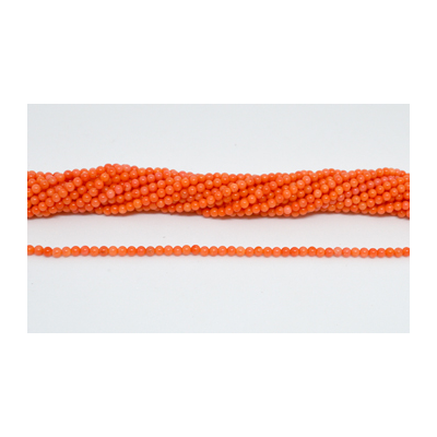 Orange Coral round 3mm strand 130 beads
