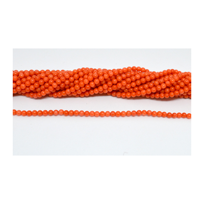 Orange Coral round 4mm strand 94 beads