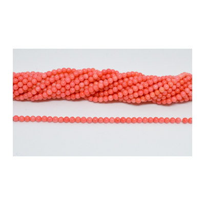 Pink Coral round 4mm strand 95 beads
