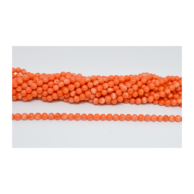 Orange Coral round 6mm strand 67 beads