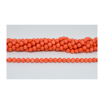 Orange Coral round 8mm strand 48 beads