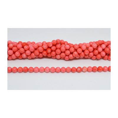 Pink Coral round 8mm strand 50 beads