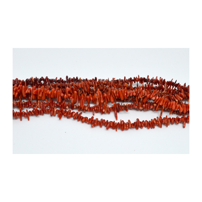 Red coral Stick 2x6-8mm 40cm strand