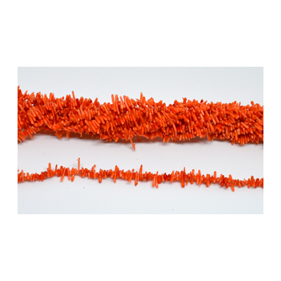 Orange coral Stick 2x6-8mm 40cm strand