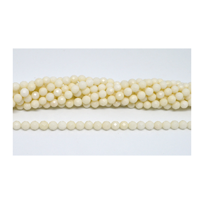 White Coral Faceted Round 6mm Strand 60 beads