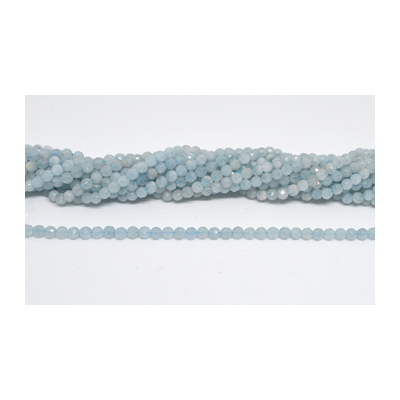 Aquamarine A Faceted Round 5mm Strand 76 beads
