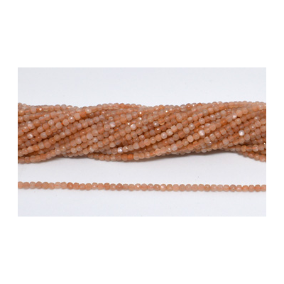 Moonstone Orange Faceted Cube 2.5mm strand 143 beads