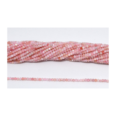 Pink Opal Faceted Cube 2.5mm strand 164 beads