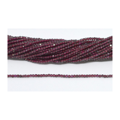 Garnet Faceted Cube 2.5mm strand 166 beads