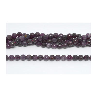 Ruby AB Polished round 8mm Strand 48 beads