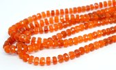 Carnelian Faceted Wheel 7x4mm Strand 80 beads-beads incl pearls-Beadthemup