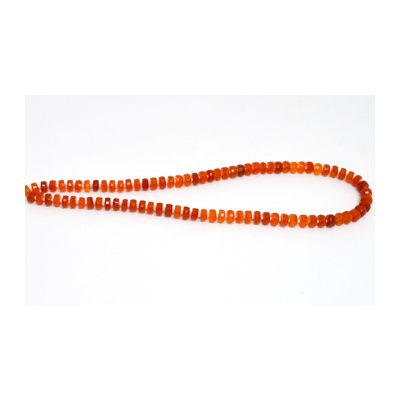 Carnelian Faceted Wheel 7x4mm Strand 80 beads