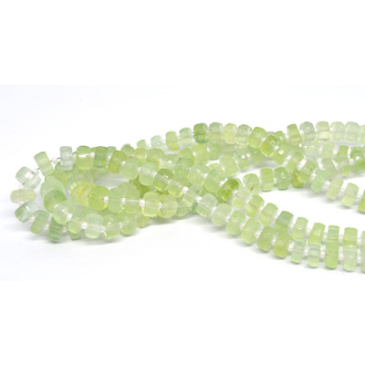 Prehnite Faceted Wheel 7x4mm Strand 80 beads