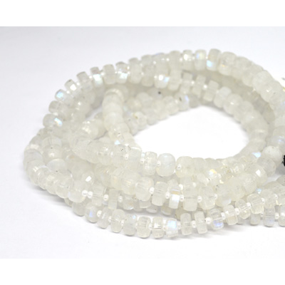 Rainbow moonstone Faceted Wheel 7x4mm Strand 80 beads
