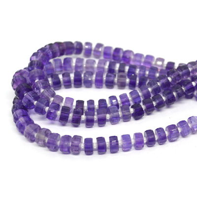 Amethyst Faceted Wheel 7x4mm Strand 80 beads
