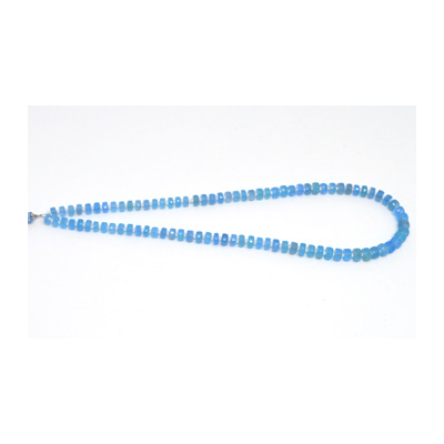 Blue Chalcedony Faceted Wheel 7x4mm Strand 80 beads