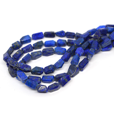 Lapis Faceted Nugget approx 9x5mm strand 42 beads