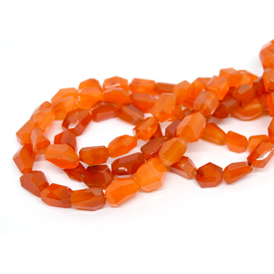 Carnelian Faceted Nugget approx 9x5mm strand 42 beads