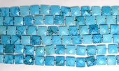 Turquoise Faceted Square 9-10mm EACH BEAD-beads incl pearls-Beadthemup