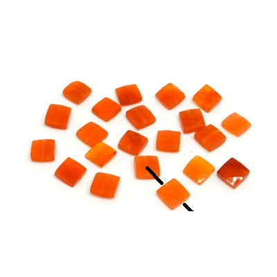 Carnelian Faceted Square 7-8mm EACH BEAD