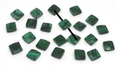 Malachite Faceted Square 7-8mm EACH BEAD-beads incl pearls-Beadthemup