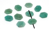 Amazonite Side drill Hexagon 10x15mm EACH BEAD-beads incl pearls-Beadthemup