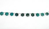 Chrysocolla top drill Hexagon 11mm EACH BEAD-beads incl pearls-Beadthemup