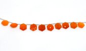 Carnelian top drill Hexagon 10mm EACH BEAD-beads incl pearls-Beadthemup