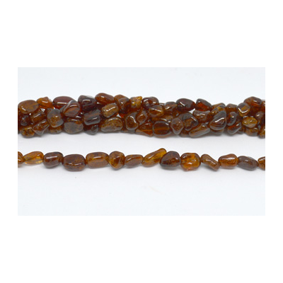 Orange Garnet polished nugget 6x8mm strand 58 Beads