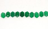 Green Onyx Side drill Hexagon 10x15mm EACH bead-beads incl pearls-Beadthemup