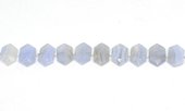 Blue Lace Agate Side drill Hexagon 10x15mm EACH bead-beads incl pearls-Beadthemup