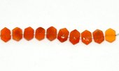Carnelian  Side drill Hexagon 10x15mm EACH bead-beads incl pearls-Beadthemup