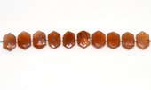 Sunstone Side drill Hexagon 10x15mm EACH bead-beads incl pearls-Beadthemup
