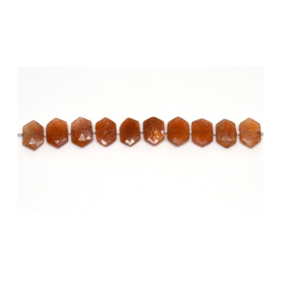 Sunstone Side drill Hexagon 10x15mm EACH bead