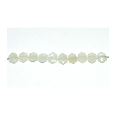 Aquamarine clear Side drill Hexagon 10x15mm EACH bead